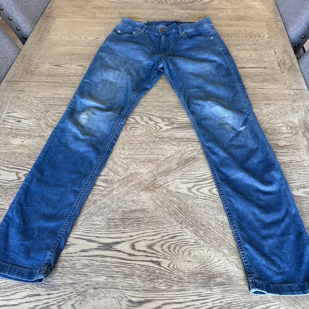 Mugsy Jeans Lake Shores Blue Stretch Straight Leg Denim Jeans Mens 32x32